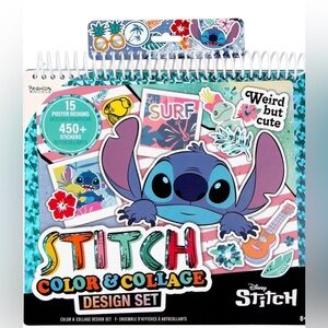 Disney Stitch Color & Collage Design Set 15 Colorable Pages 450+ Stickers New
